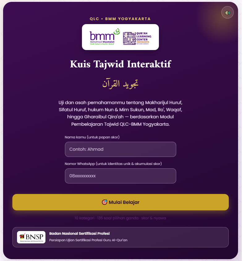 kuis tajwid interaktif qlc bmm yogyakarta